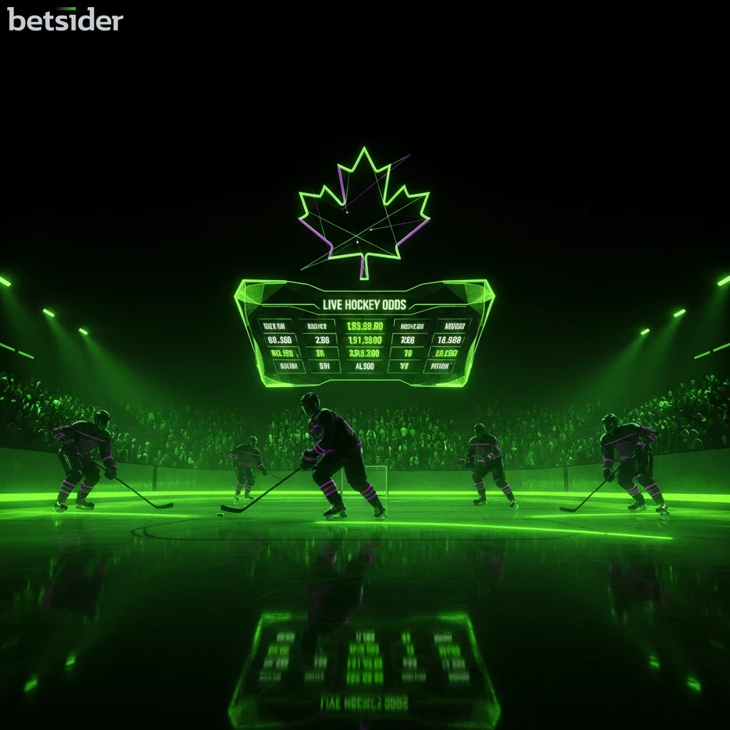A screenshot of the Betsider sportsbook interface showing live betting odds for a hockey game popular in Canada.