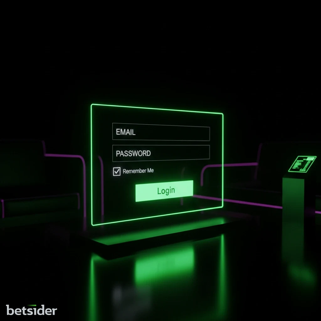 A user entering their email and password into the Betsider login form on a desktop browser.