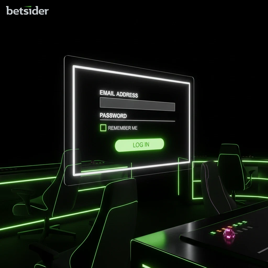 The 'Forgot Password?' link on the Betsider login screen, with a cursor hovering over it.