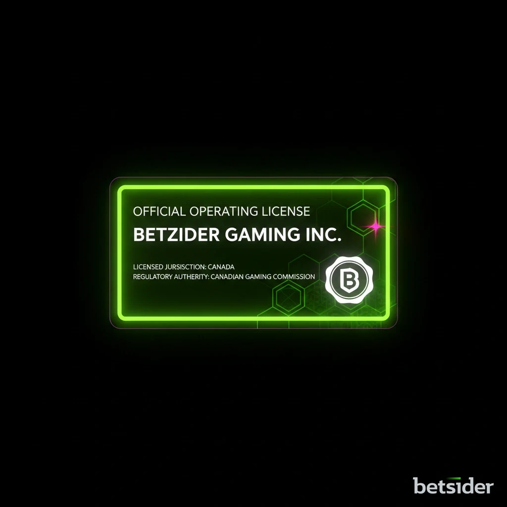 A graphic representation of the official gaming license that authorizes Betsider operations.